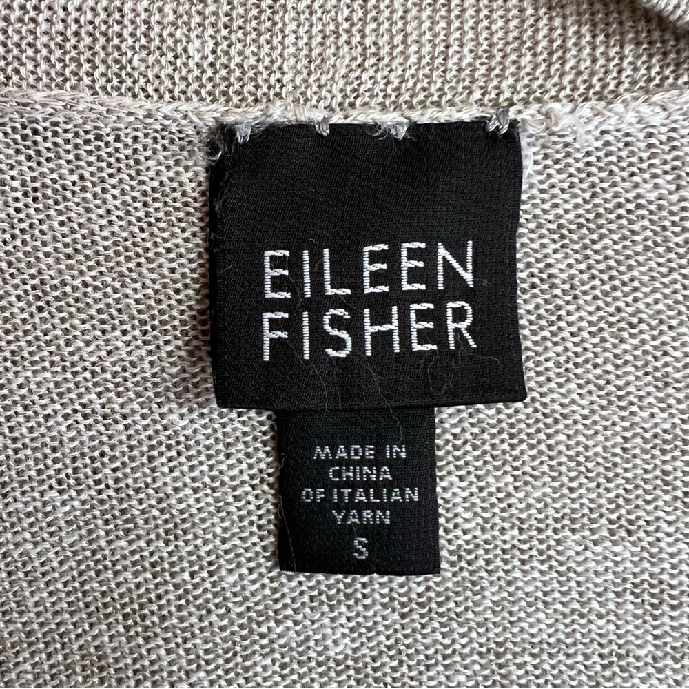 Eileen Fisher Linen and Silk Blend Gray Sweater Size Small - Picture 6 of 7